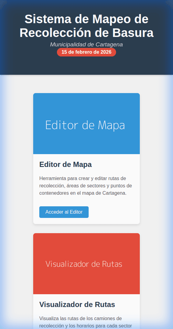Captura de pantalla del proyecto Waste Map