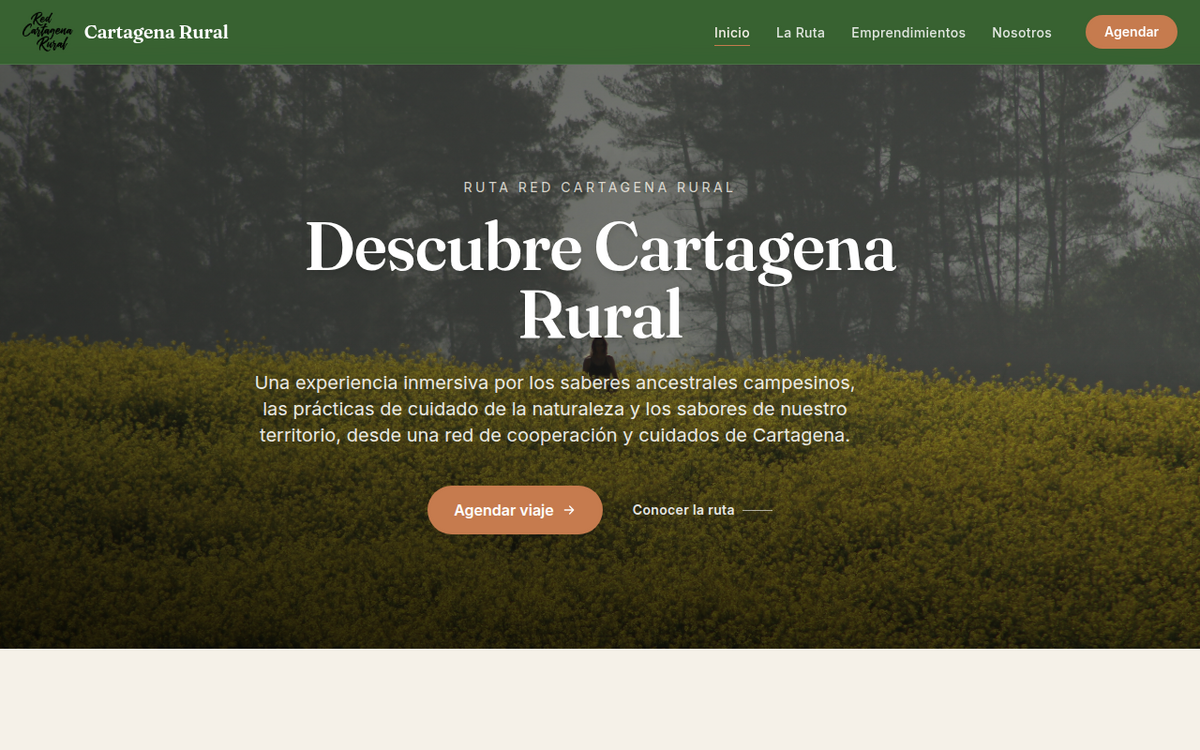 Captura de pantalla del proyecto Cartagena Rural