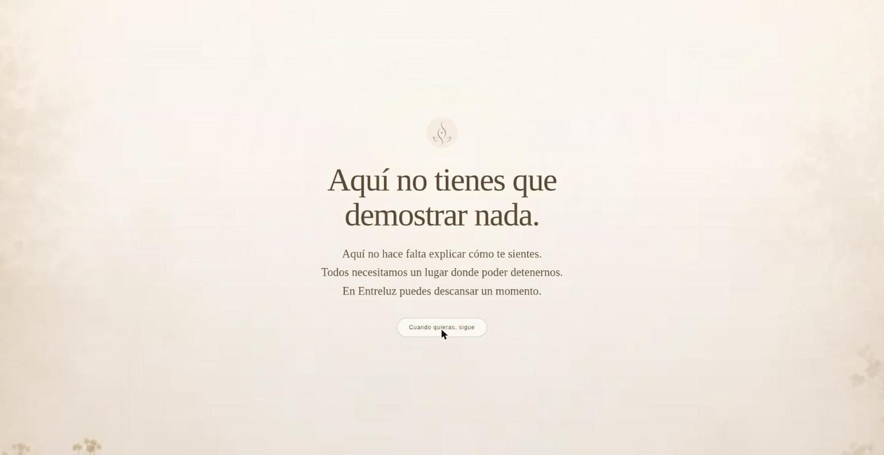 Captura de pantalla del proyecto Entreluz