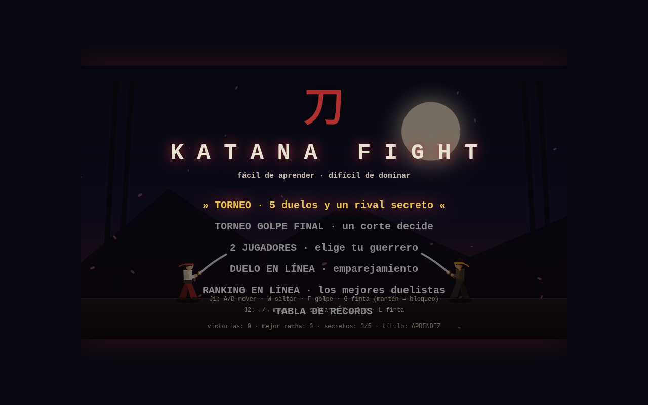 Captura de pantalla del proyecto Katana Fight